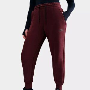Nike Tech Fleece Joggers Burgundy Wine Black Athleisure Small Streetwear Sporty